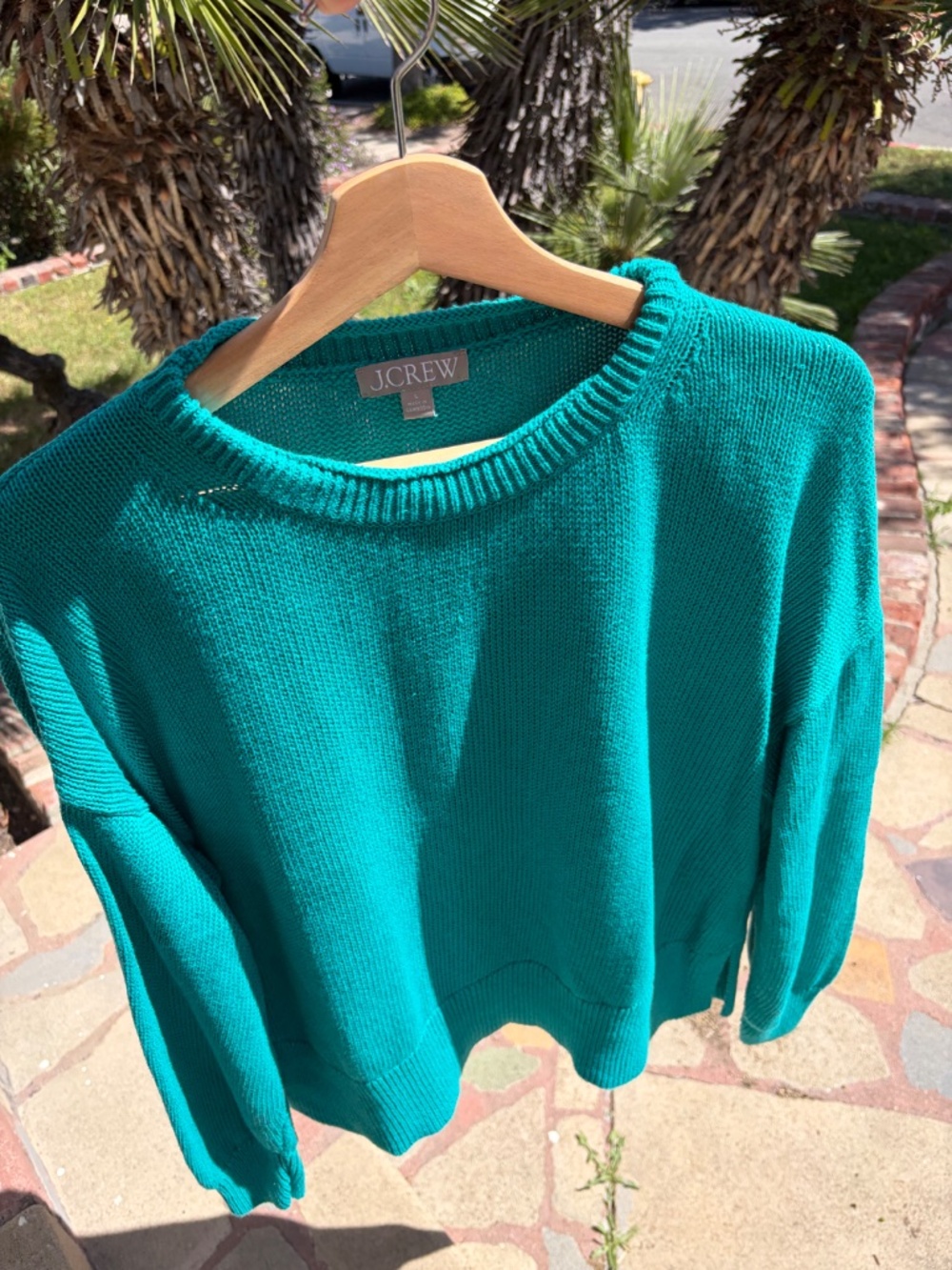 J.Crew Teal Crewneck Sweater | Lightweight Knit | Size M